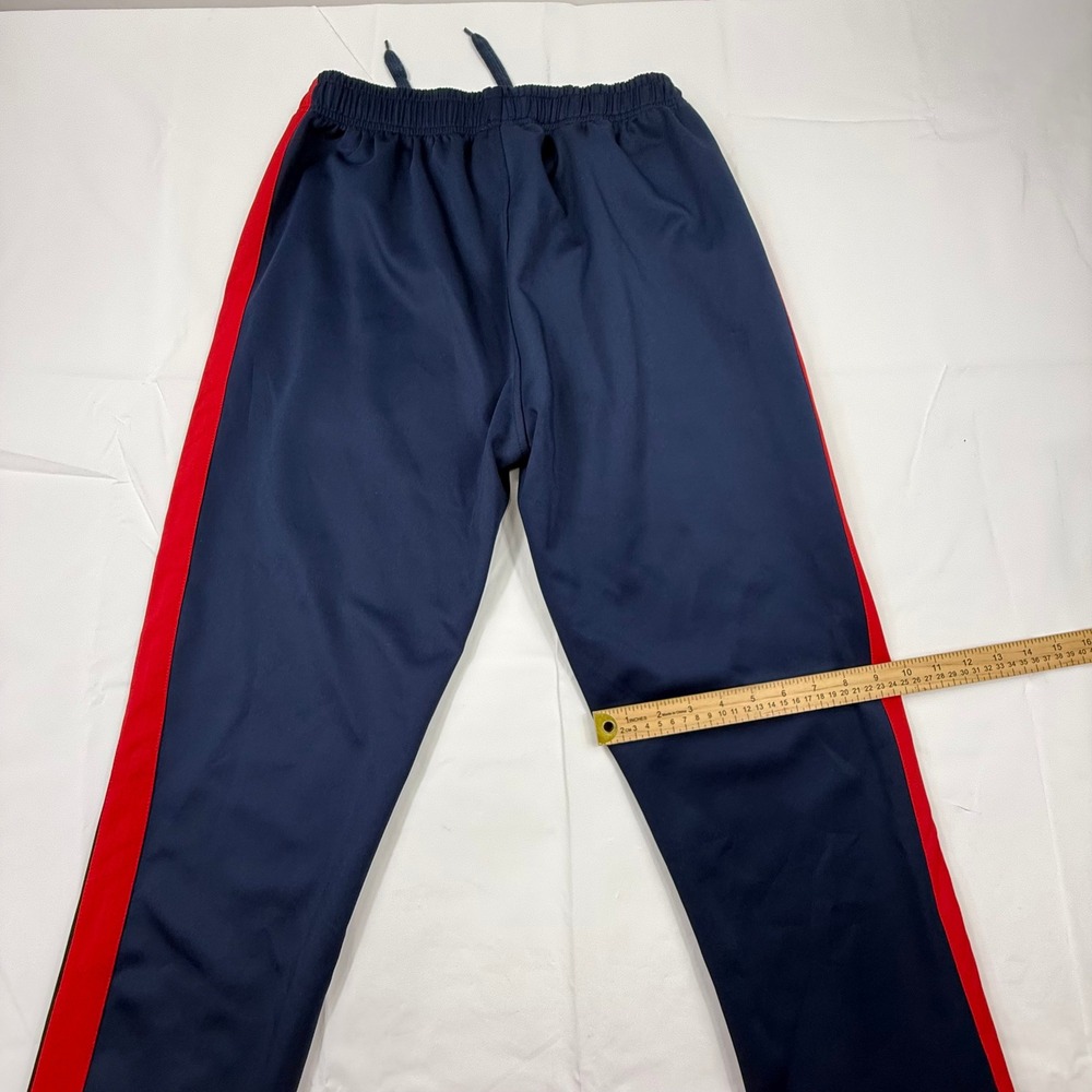 Anotwener Mens Track Pants Navy Blue Red Side Stripe Zipper Pockets 2XL - Picture 6 of 8